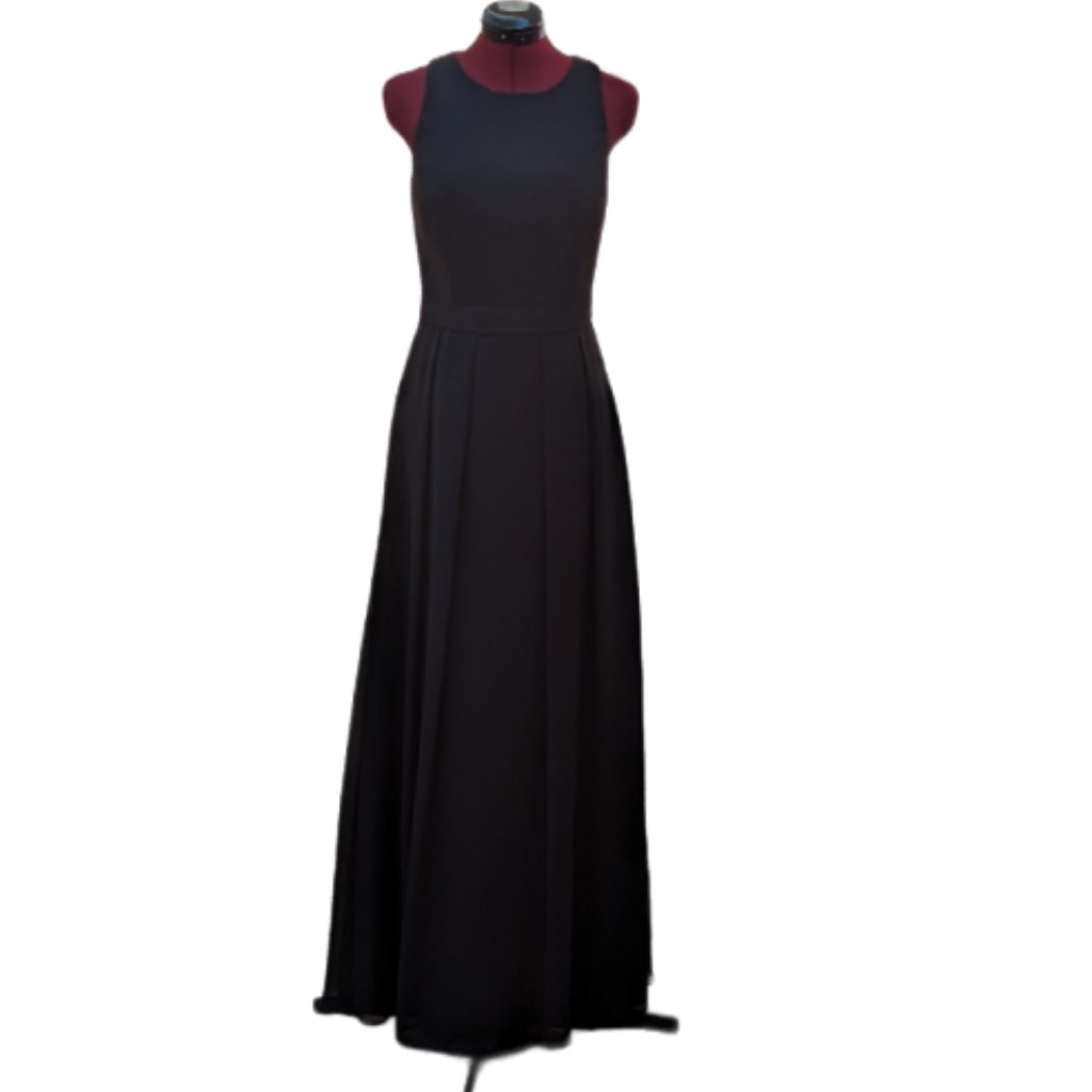 Bill Levkoff Black Chiffon Gown - Sz 10 - Euc